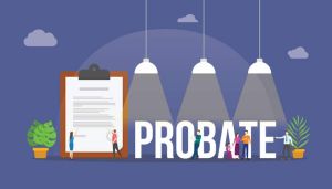 probate law concept with paper document and people around with modern flat style vector concept
