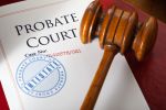 Probate court case file and gavel
